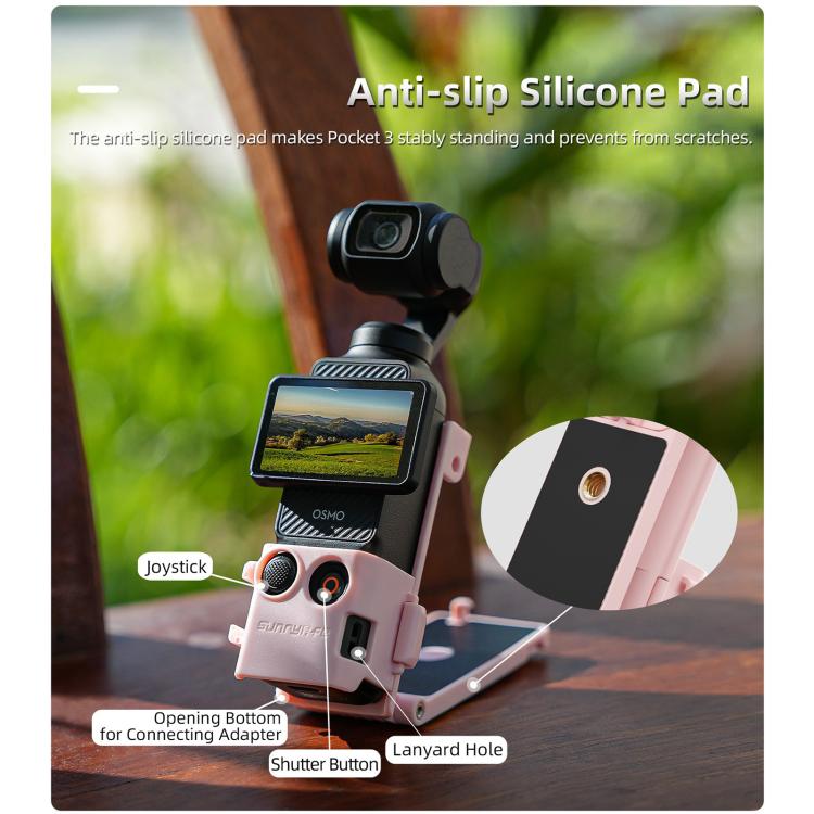 For DJI OSMO Pocket 3 Sunnylife Magnetic Mount 1/4 Adapter Cold Shoe Tabletop Base Bracket Angles Adjustable Multi Expansion Mount(Pink) - free shipping - PMC TechLife - Order now!