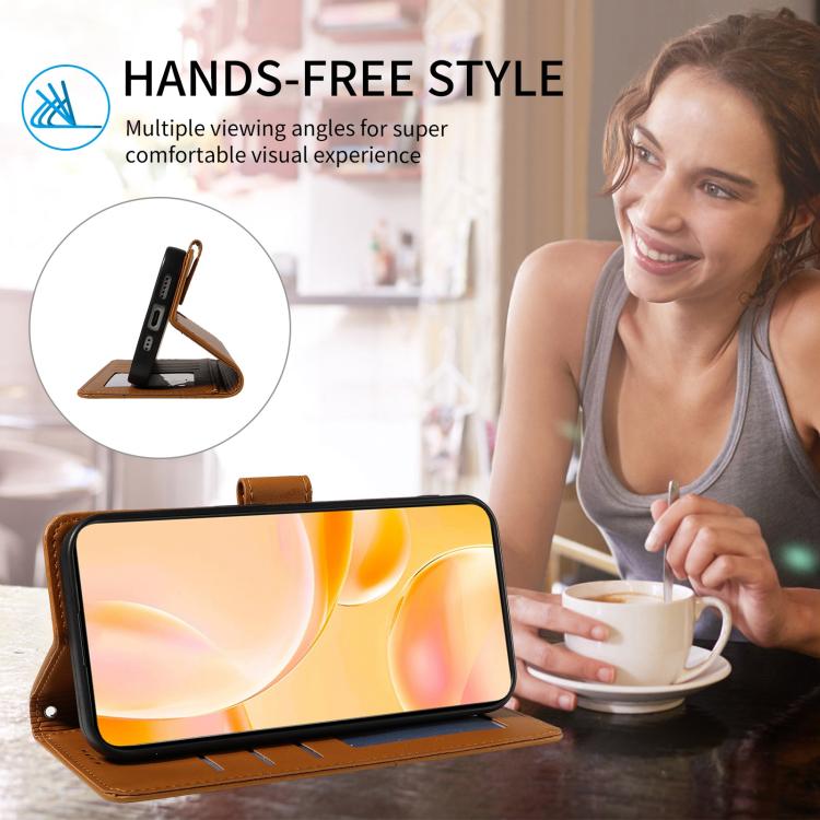 For Motorola Moto G35 5G Embossed Heart Dog RFID Blocking Wallet Leather Phone Case(Brown) - free shipping - PMC TechLife - Order now!