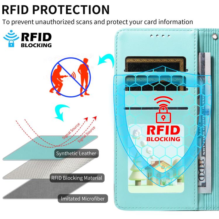 For Motorola Moto G75 5G Embossed Heart Dog RFID Blocking Wallet Leather Phone Case(Green) - free shipping - PMC TechLife - Order now!