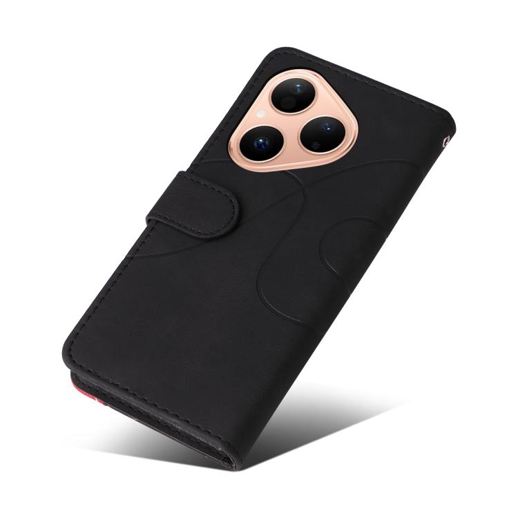 For Huawei Pura 80 5G Dual-color Splicing Flip Leather Phone Case(Black) - free shipping - PMC TechLife - Order now!