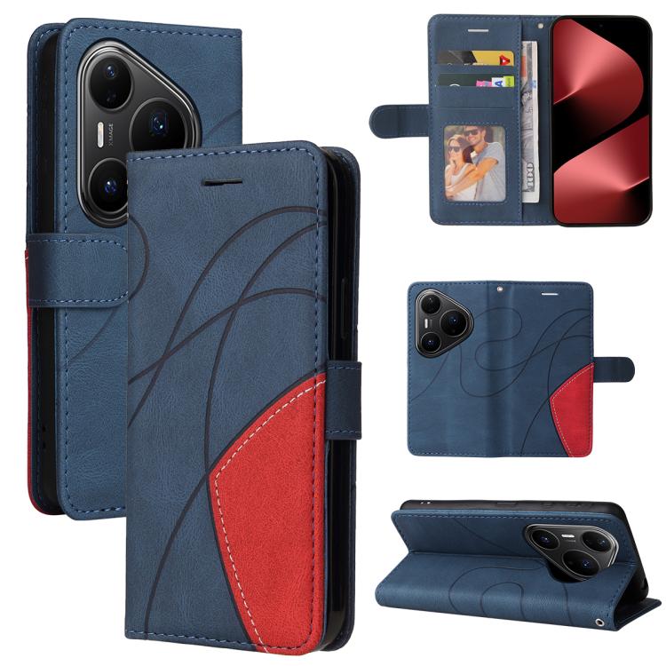 For Huawei Pura 80 Pro 5G Dual-color Splicing Flip Leather Phone Case(Blue) - free shipping - PMC TechLife - Order now!