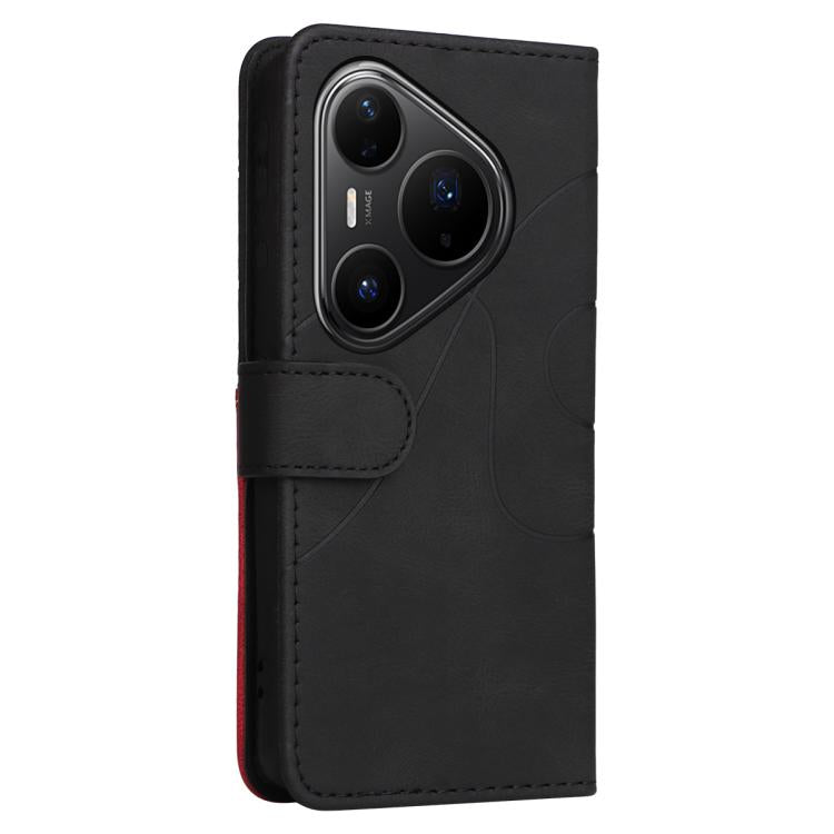 For Huawei Pura 80 Pro 5G Dual-color Splicing Flip Leather Phone Case(Black) - free shipping - PMC TechLife - Order now!