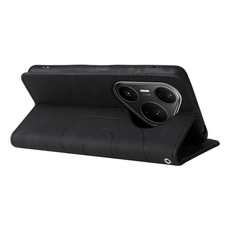 For Huawei Pura 80 Pro 5G Dual-color Splicing Flip Leather Phone Case(Black) - free shipping - PMC TechLife - Order now!