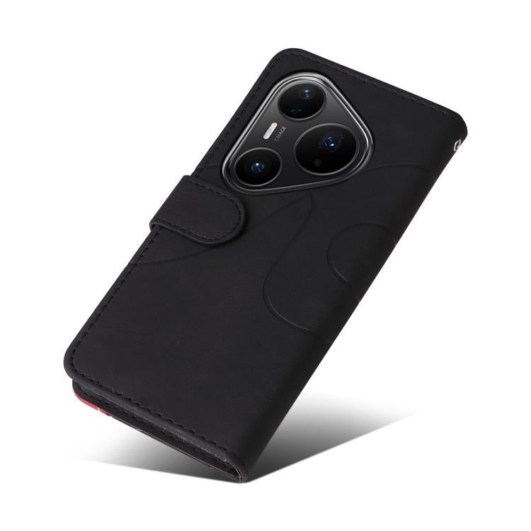 For Huawei Pura 80 Pro 5G Dual-color Splicing Flip Leather Phone Case(Black) - free shipping - PMC TechLife - Order now!