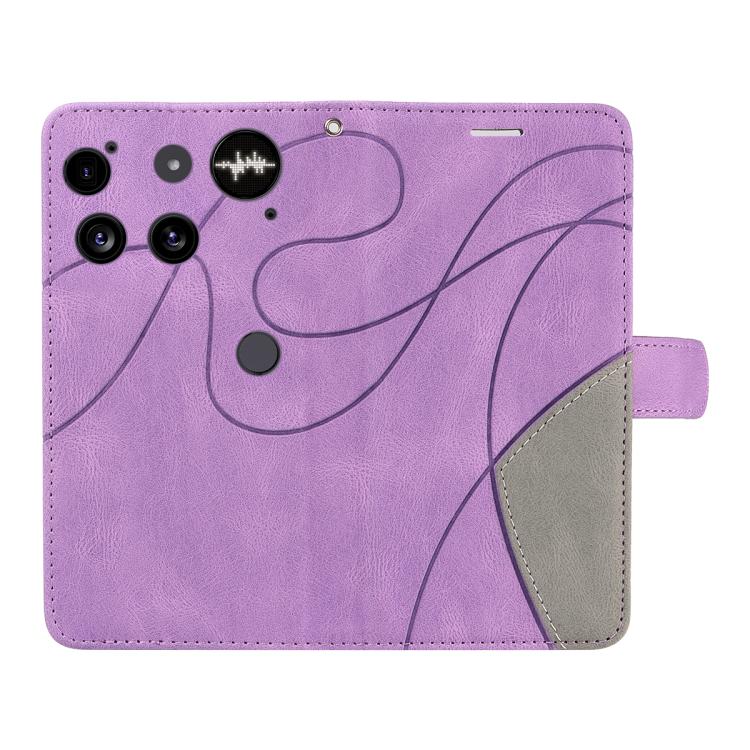 For Nothing Phone 3 Dual-color Splicing Flip Leather Phone Case(Purple) - free shipping - PMC TechLife - Order now!