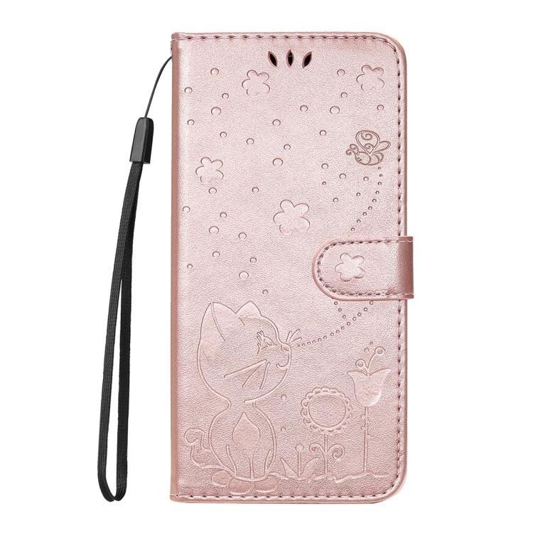 For Nothing Phone 3A Cat and Bee Embossed Flip Leather Phone Case(Rose Gold) - free shipping - PMC TechLife - Order now!