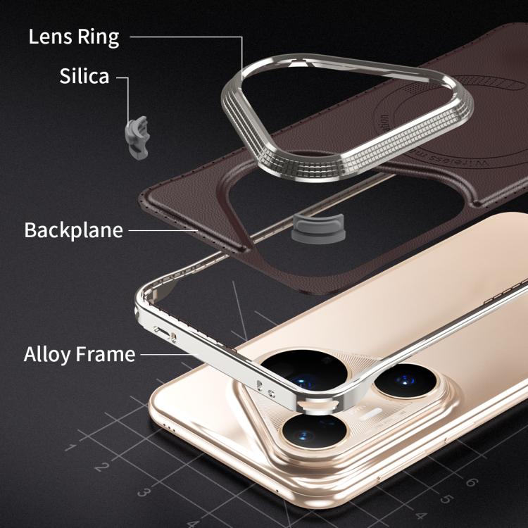 For Huawei Pura 80 5G J TRIBE Metal Frameless Plain Leather MagSafe Phone Case(Brown) - free shipping - PMC TechLife - Order now!