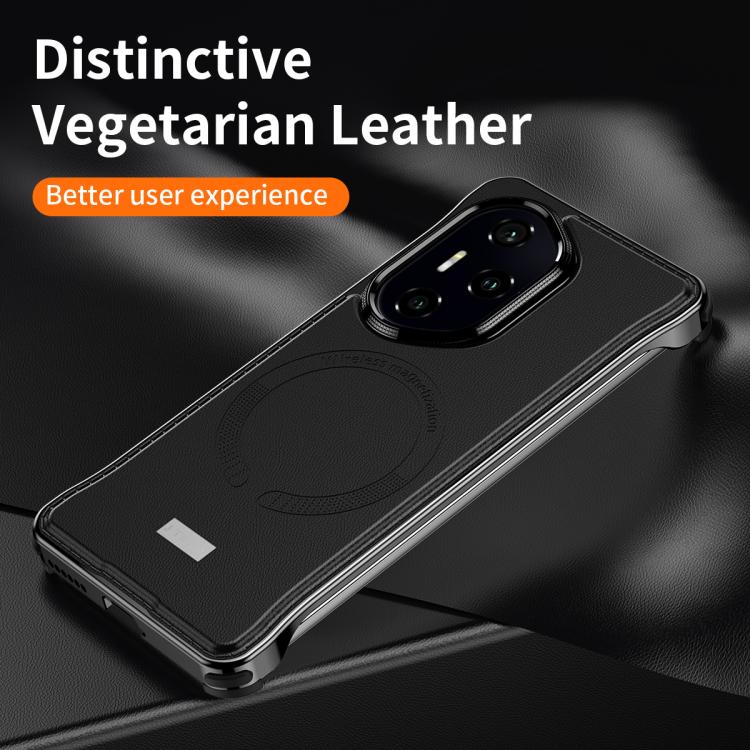 For Honor 300 Pro J TRIBE Metal Frameless Plain Leather MagSafe Phone Case(Brown) - free shipping - PMC TechLife - Order now!