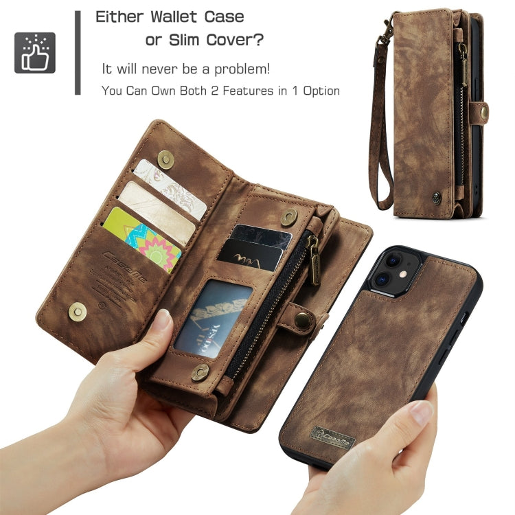 For iPhone 12 mini CaseMe-008 Detachable Multifunctional Wallet Leather Phone Case (Brown) - iPhone 12 mini Cases by CaseMe | Online Shopping South Africa | PMC Jewellery | Buy Now Pay Later Mobicred