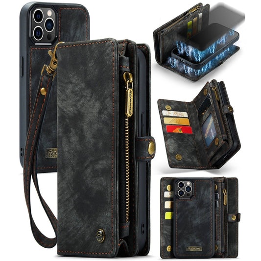 For iPhone 12 / 12 Pro CaseMe-008 Detachable Multifunctional Wallet Leather Phone Case (Black) - iPhone 12 / 12 Pro Cases by CaseMe | Online Shopping South Africa | PMC Jewellery | Buy Now Pay Later Mobicred