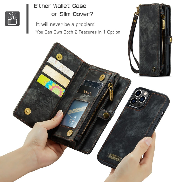 For iPhone 12 / 12 Pro CaseMe-008 Detachable Multifunctional Wallet Leather Phone Case (Black) - iPhone 12 / 12 Pro Cases by CaseMe | Online Shopping South Africa | PMC Jewellery | Buy Now Pay Later Mobicred