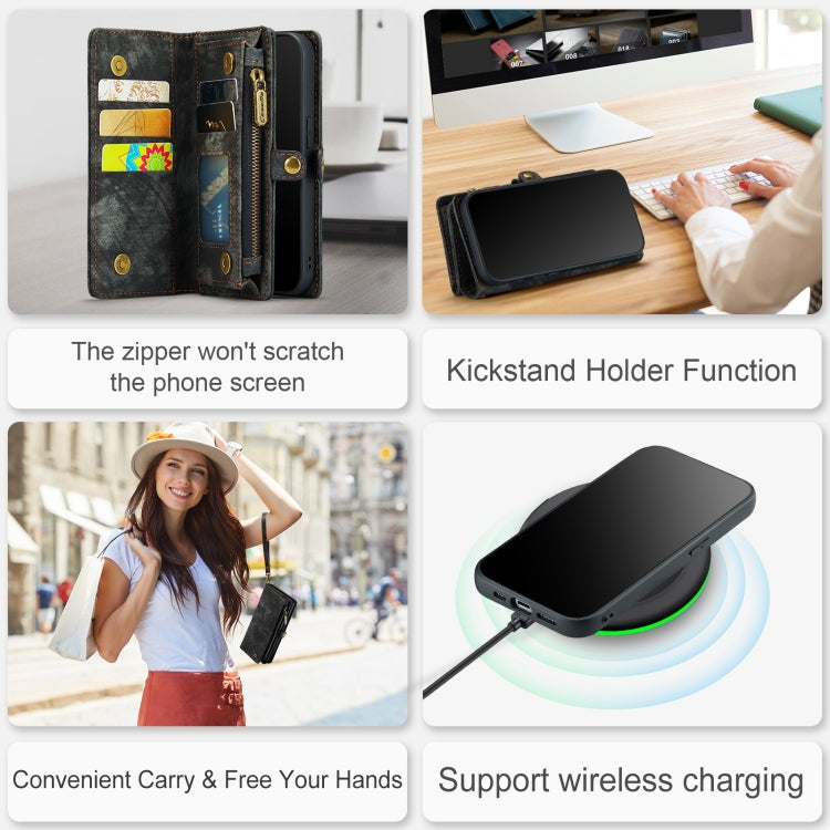 For iPhone 12 / 12 Pro CaseMe-008 Detachable Multifunctional Wallet Leather Phone Case (Black) - iPhone 12 / 12 Pro Cases by CaseMe | Online Shopping South Africa | PMC Jewellery | Buy Now Pay Later Mobicred