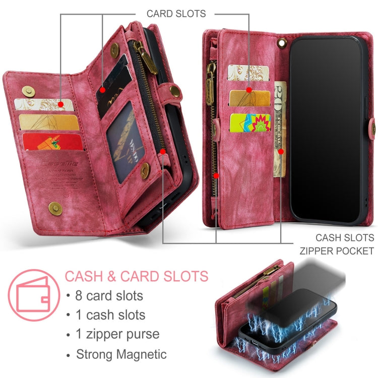 For iPhone 12 / 12 Pro CaseMe-008 Detachable Multifunctional Wallet Leather Phone Case (Red) - iPhone 12 / 12 Pro Cases by CaseMe | Online Shopping South Africa | PMC Jewellery | Buy Now Pay Later Mobicred