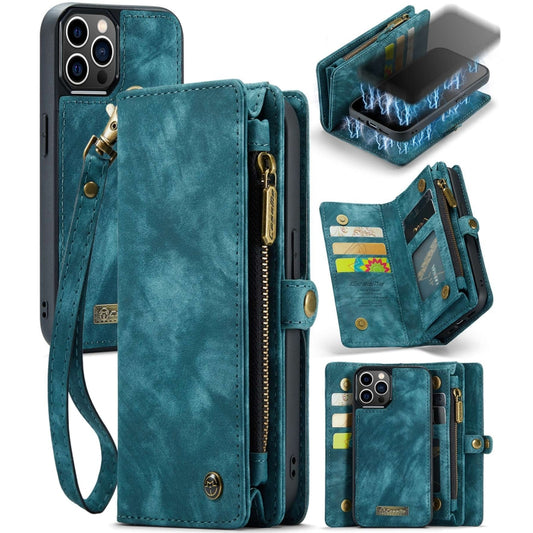 For iPhone 12 Pro Max CaseMe-008 Detachable Multifunctional Wallet Leather Phone Case (Blue) - iPhone 12 Pro Max Cases by CaseMe | Online Shopping South Africa | PMC Jewellery | Buy Now Pay Later Mobicred