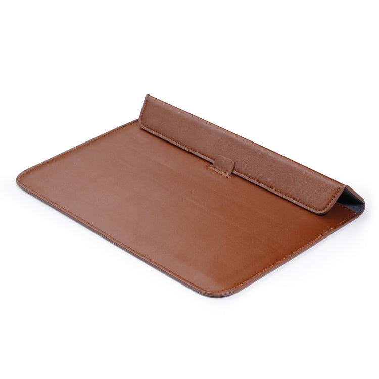 PU Leather Ultra-thin Envelope Bag Laptop Bag for MacBook Air / Pro 15 inch, with Stand Function (Brown) - Protective Bags by PMC Jewellery | Online Shopping South Africa | PMC Jewellery | Buy Now Pay Later Mobicred