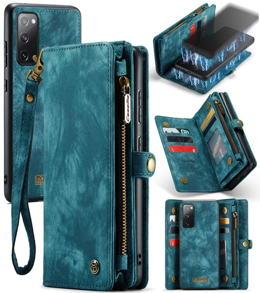 For Samsung Galaxy S20 FE CaseMe 008 Detachable Multifunctional Horizontal Flip Leather Case with Holder & Card Slot & Zipper Wallet & Photo Frame(Blue) - Galaxy S20 FE Cases by CaseMe | Online Shopping South Africa | PMC Jewellery | Buy Now Pay Later Mobicred