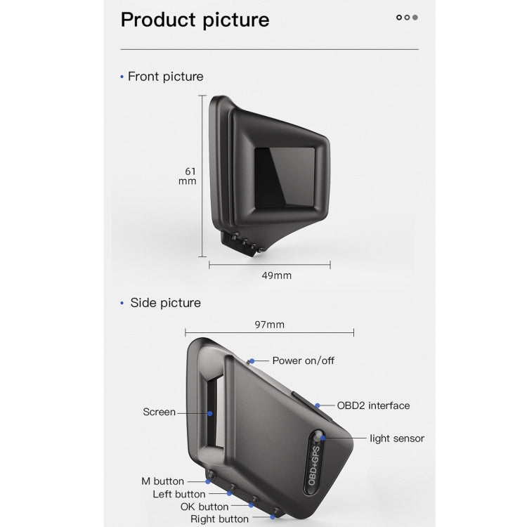 AP-1 Car HUD Head-up Display OBD GPS Driving Computer Code Table - Head Up Display System by PMC TechLife | Online Shopping South Africa | PMC TechLife | Buy Now Pay Later Mobicred