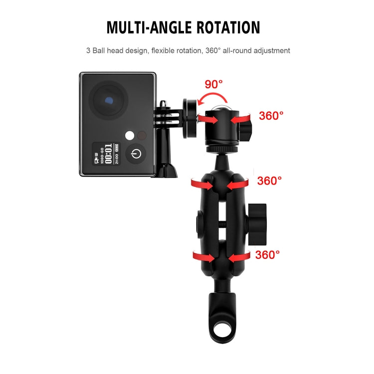 CS-1134B1 Motorcycle Bike Action Camera Recorder Mobile Phone Fixing Bracket Holder, Mirror Holder Version - Holder by PMC Jewellery | Online Shopping South Africa | PMC Jewellery | Buy Now Pay Later Mobicred