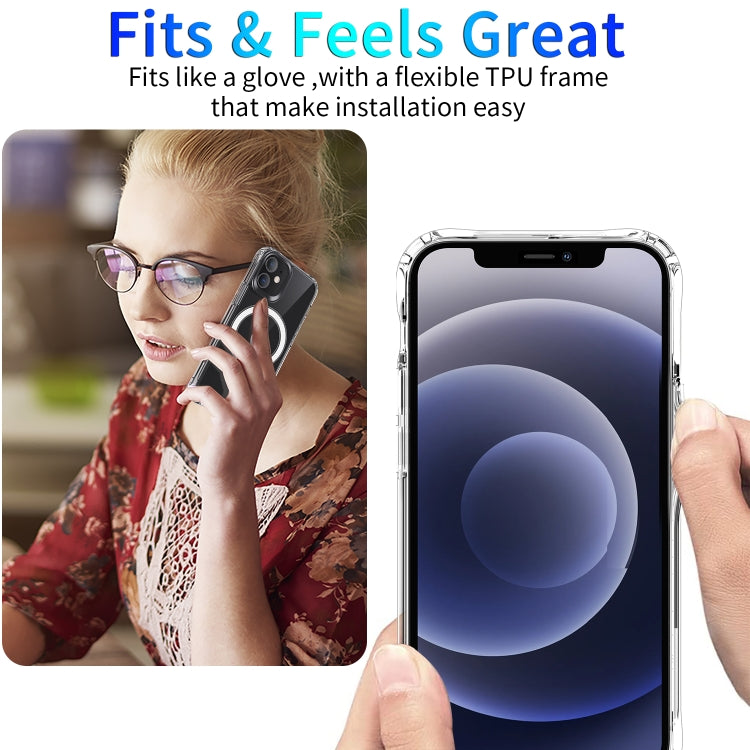 For iPhone 12 mini Magsafe Case Magnetic Ring Clear Crystal Acrylic +TPU Four-corner Airbag Shockproof Case (Transparent) - iPhone 12 mini Cases by PMC TechLife | Online Shopping South Africa | PMC TechLife