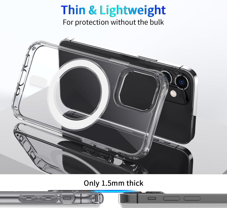 For iPhone 12 mini Magsafe Case Magnetic Ring Clear Crystal Acrylic +TPU Four-corner Airbag Shockproof Case (Transparent) - iPhone 12 mini Cases by PMC TechLife | Online Shopping South Africa | PMC TechLife