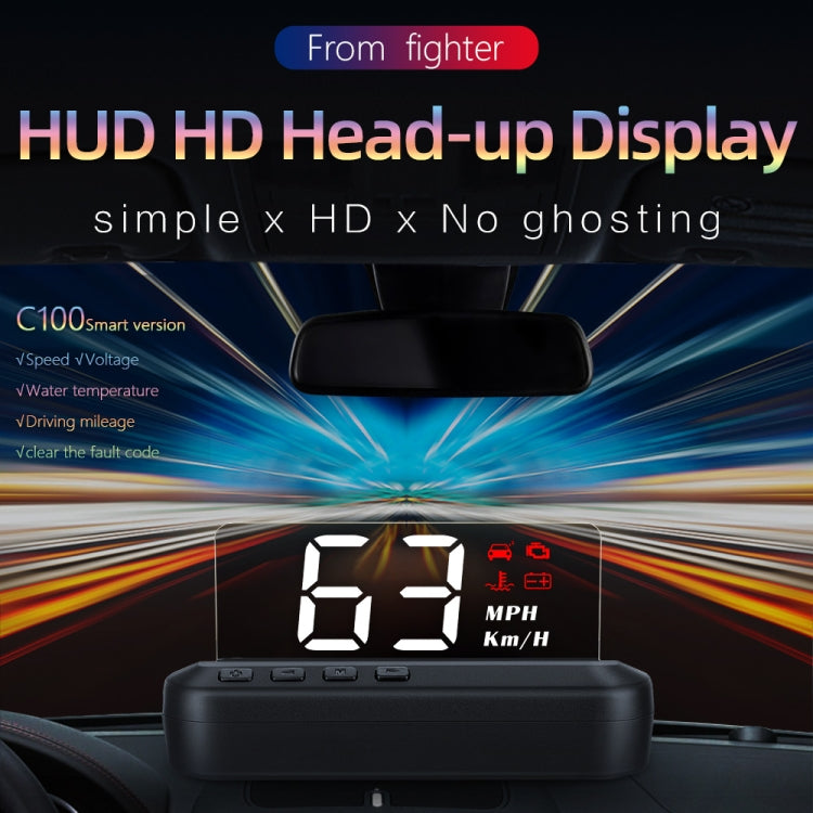 C100 Car HUD Head-up Display OBD2 Fault Code Elimination Overspeed / Fault Alarm - Head Up Display System by PMC Jewellery | Online Shopping South Africa | PMC Jewellery | Buy Now Pay Later Mobicred