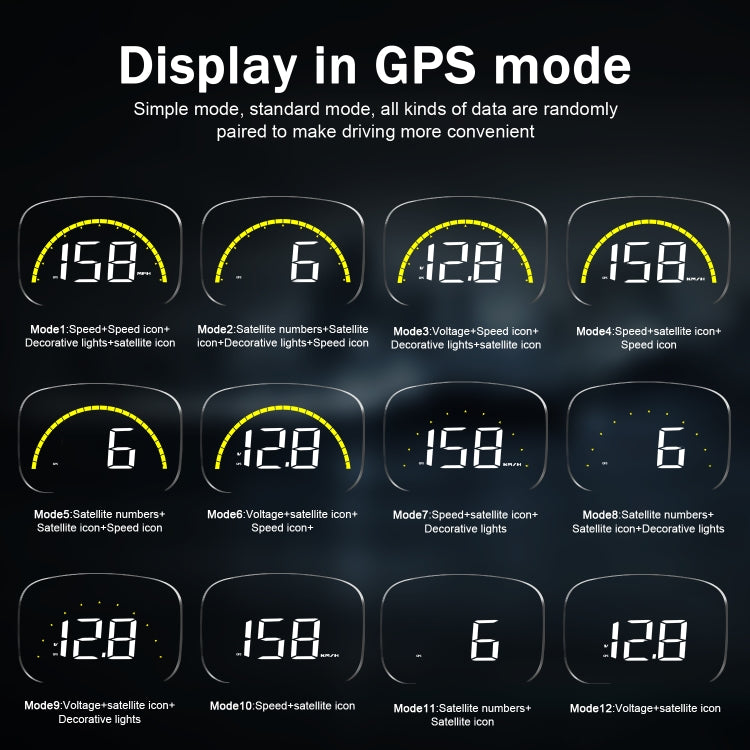 C700S OBD2 + GPS Mode Car HUD Head-up Display Fault Alarm - Head Up Display System by PMC TechLife | Online Shopping South Africa | PMC TechLife | Buy Now Pay Later Mobicred