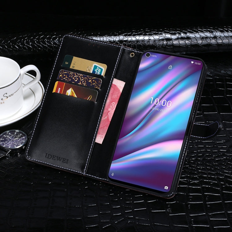 For Wiko View5 / View5 Plus idewei Crocodile Texture Horizontal Flip Leather Case with Holder & Card Slots & Wallet(Dark Blue) - More Brand by idewei | Online Shopping South Africa | PMC Jewellery | Buy Now Pay Later Mobicred