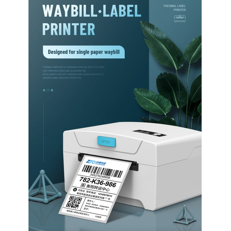 ZJ-8600 76x130 Single Paper Waybill Express Bill Label Printer, USB + Bluetooth Version, US Plug - Printer by PMC Jewellery | Online Shopping South Africa | PMC Jewellery | Buy Now Pay Later Mobicred