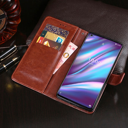 For Wiko View 5 idewei Crazy Horse Texture Horizontal Flip Leather Case with Holder & Card Slots & Wallet(Dark Blue) - Wiko by idewei | Online Shopping South Africa | PMC Jewellery | Buy Now Pay Later Mobicred