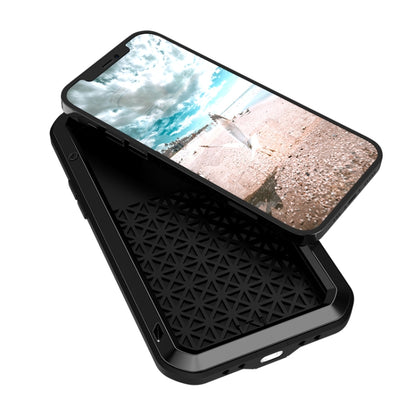 For iPhone 12 Pro LOVE MEI Metal Shockproof Life Waterproof Dustproof Protective Case(Black) - iPhone 12 / 12 Pro Cases by LOVE MEI | Online Shopping South Africa | PMC Jewellery | Buy Now Pay Later Mobicred