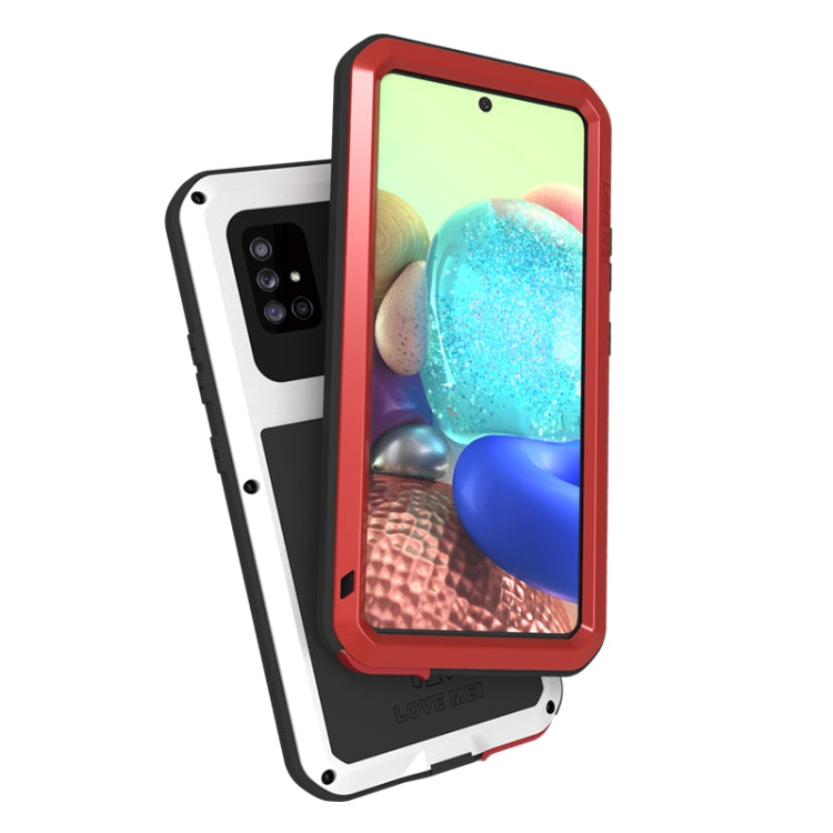 For Samsung Galaxy A71 5G LOVE MEI Metal Shockproof Waterproof Dustproof Protective Case with Glass(White) - Galaxy Phone Cases by LOVE MEI | Online Shopping South Africa | PMC TechLife | Buy Now Pay Later Mobicred