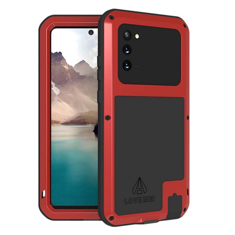 For Samsung Galaxy Note 20 LOVE MEI Metal Shockproof Waterproof Dustproof Protective Case without Glass(Red) - free shipping - PMC TechLife - Order now!