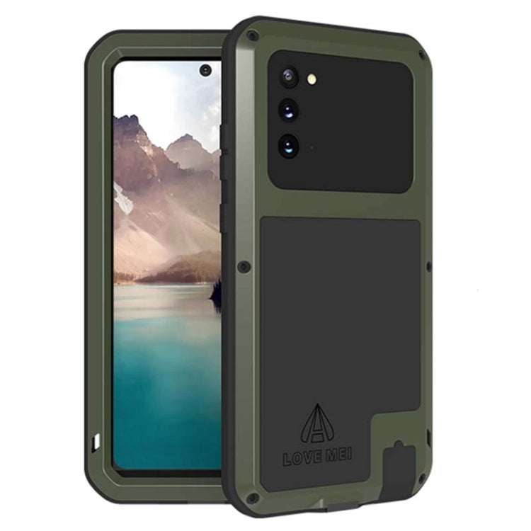 For Samsung Galaxy Note 20 LOVE MEI Metal Shockproof Waterproof Dustproof Protective Case without Glass(Army Green) - Galaxy Note20 Cases by LOVE MEI | Online Shopping South Africa | PMC Jewellery