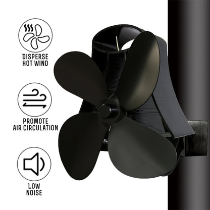 YL-105 4-Blade Aluminum Heat Powered Fireplace Stove Fan(Bronze) - Fireplace Fan by PMC Jewellery | Online Shopping South Africa | PMC Jewellery | Buy Now Pay Later Mobicred