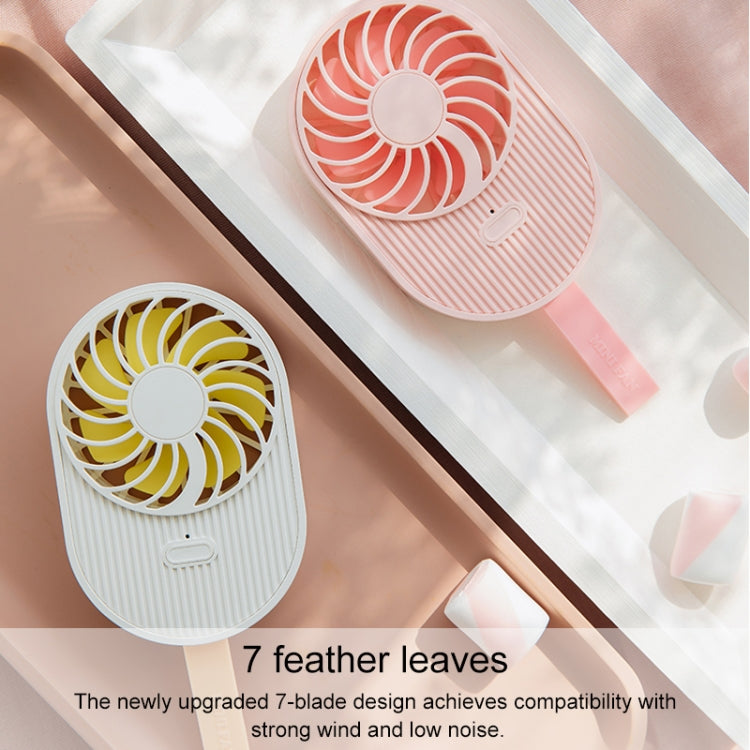 LLD-17 0.7-1.2W Ice Cream Shape Portable 2 Speed Control USB Charging Handheld Fan with Lanyard (Pink) - Electric Fans by PMC TechLife | Online Shopping South Africa | PMC TechLife | Buy Now Pay Later Mobicred