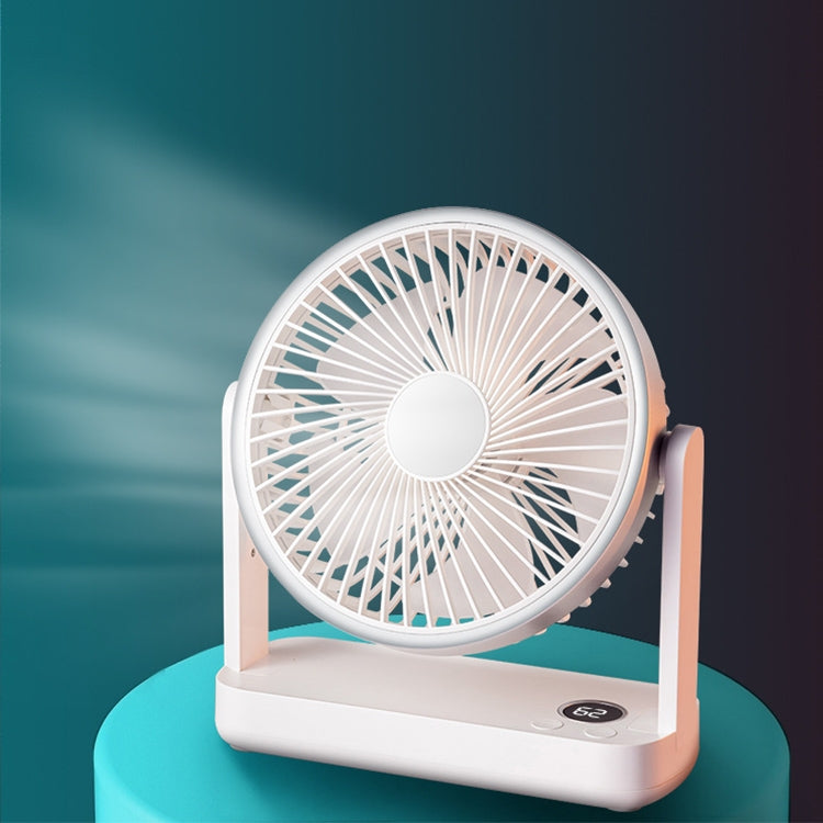 F701 Desktop Electric Fan with LED Display (White) - Electric Fans by PMC TechLife | Online Shopping South Africa | PMC TechLife | Buy Now Pay Later Mobicred