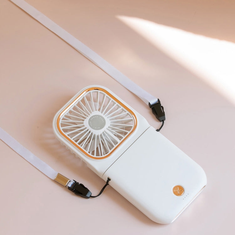 F30 Electroplating Handheld Fan Portable Desktop Folding Mute USB Hanging Neck Fan, Upgraded Version (White) - free shipping - PMC Jewellery - Order now!