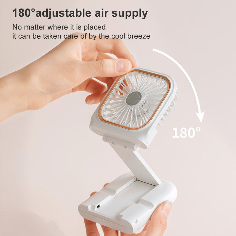 F30 Electroplating Handheld Fan Portable Desktop Folding Mute USB Hanging Neck Fan, Upgraded Version (Pink) - free shipping - PMC Jewellery - Order now!