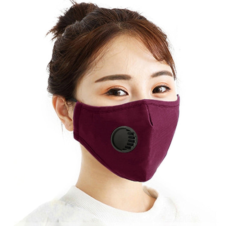 For Men Women Washable Replaceable Filter Breath-Valve PM2.5 Dustproof Face Mask(Dark Red) - free shipping - PMc TechLife - Order now!