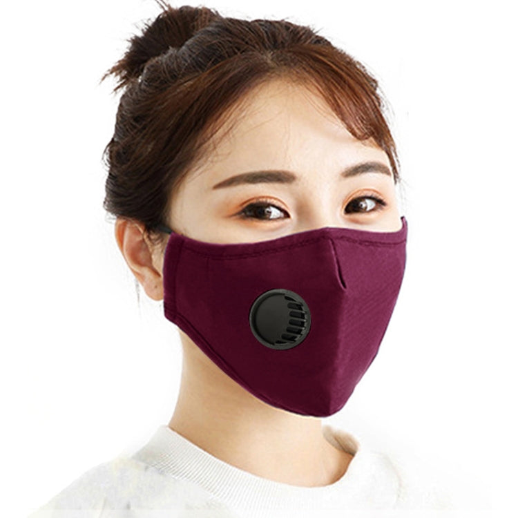 For Men Women Washable Replaceable Filter Breath-Valve PM2.5 Dustproof Face Mask(Dark Red) - free shipping - PMc TechLife - Order now!