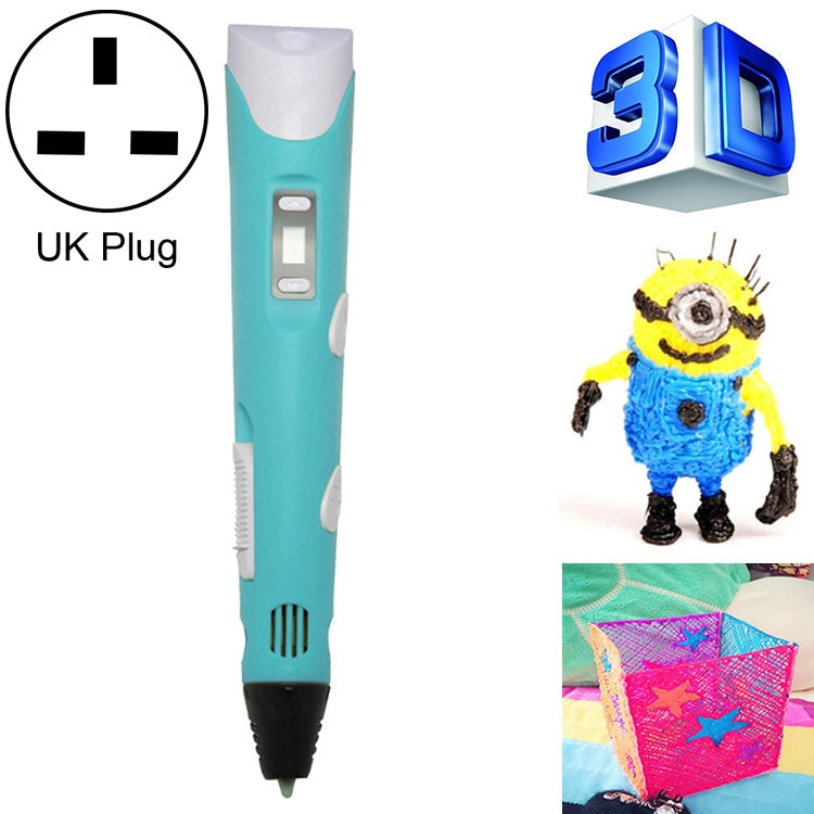 Hand-held 3D Printing Pen, UK Plug (Blue) - 3D Printer by PMC Jewellery | Online Shopping South Africa | PMC Jewellery | Buy Now Pay Later Mobicred