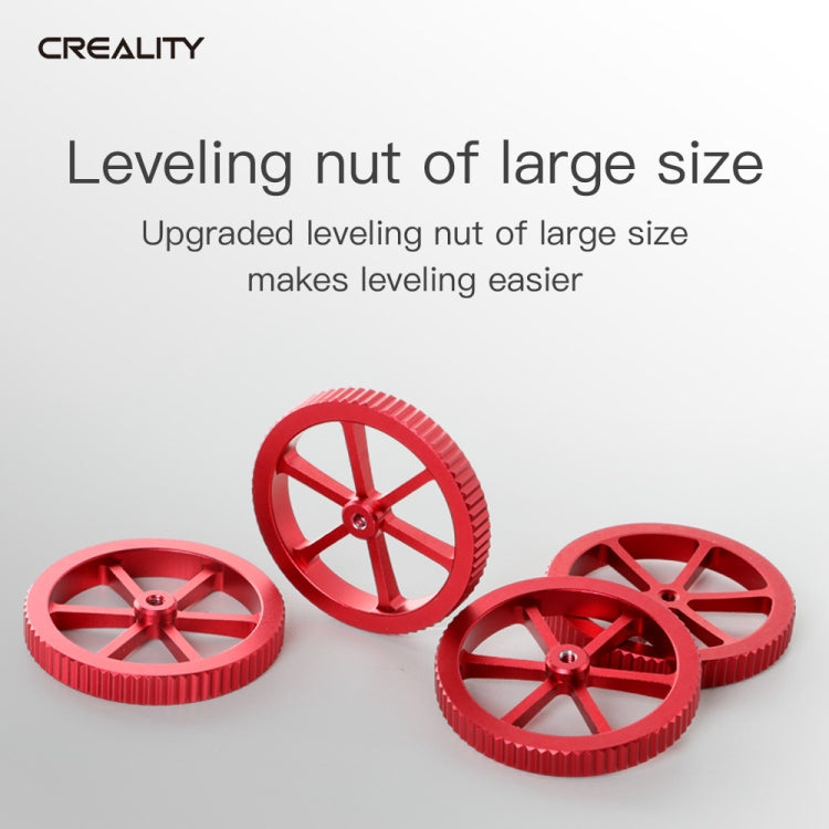 Creality Metal Red Hand Screwed Leveling Nut for Ender-3 / Ender-3 Pro / Ender-3 V2 / CR-10 Pro V2 3D Printer (Red) - Parts by Creality | Online Shopping South Africa | PMC Jewellery | Buy Now Pay Later Mobicred