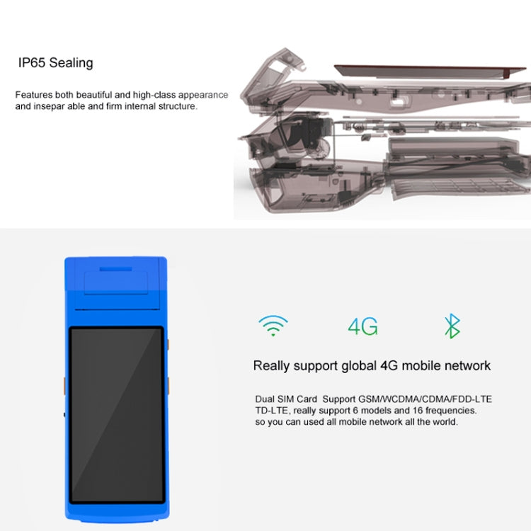 PDA-5501 Multi-function 5.5 inch IPS Screen IP65 Protection All-in-one Intelligent Terminal, Built-in Thermal Line Printer & MIC & Speaker, Support WiFi & Bluetooth & GPS(Black) - Receipt Printers by PMc TechLife | Online Shopping South Africa | PMc TechLife | Buy Now Pay Later Mobicred