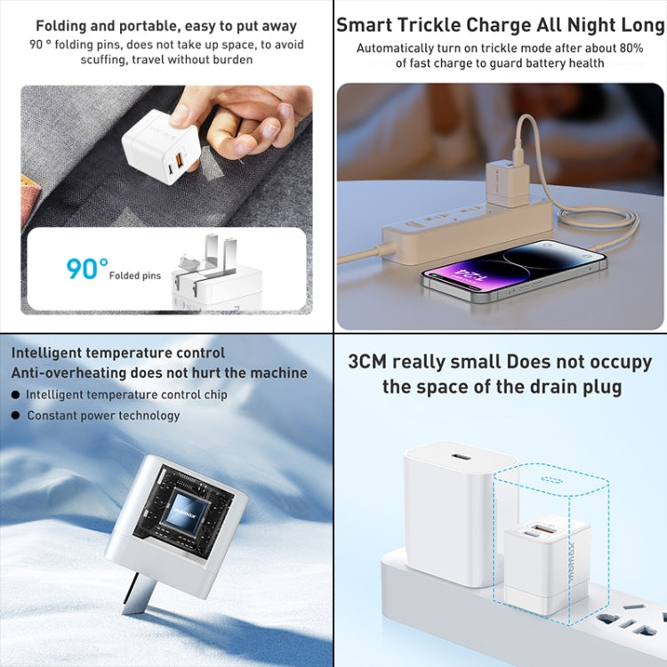 MOMAX UM36 PD 20W USB-C / Type-C + USB Fast Charger Power Adapter, CN Plug(Black) - USB Charger by MOMAX | Online Shopping South Africa | PMC TechLife | Buy Now Pay Later Mobicred