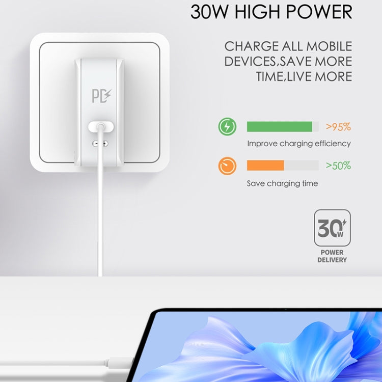 LDNIO A4403C 30W PD + Auto-id Foldable Fast Travel Charger with 1m USB-C / Type-C Cable, EU Plug - free shipping - PMC TechLife - Order now!