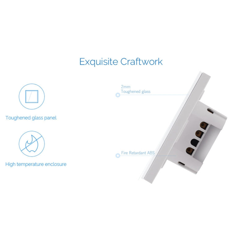 WS-EU-01 EWeLink APP & Touch Control 2A 1 Gang Tempered Glass Panel Smart Wall Switch, AC 90V-250V, EU Plug - Smart Socket by PMC TechLife | Online Shopping South Africa | PMC TechLife | Buy Now Pay Later Mobicred