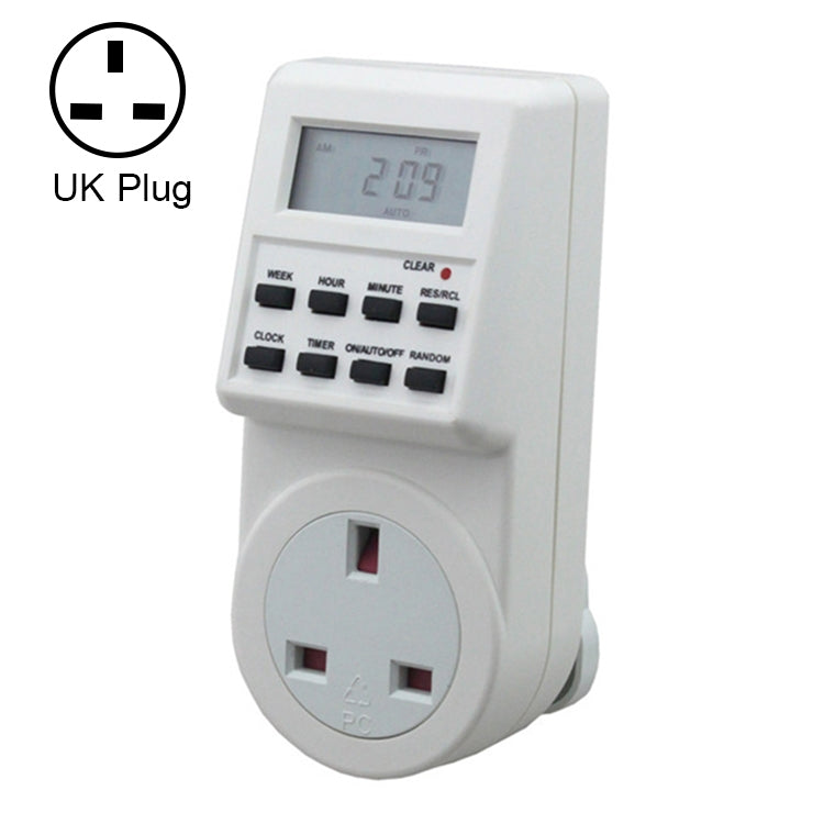 AC 230V Smart Home Plug-in LCD Display Clock Summer Time Function 12/24 Hours Changeable Timer Switch Socket, UK Plug - free shipping - PMC TechLife - Order now!