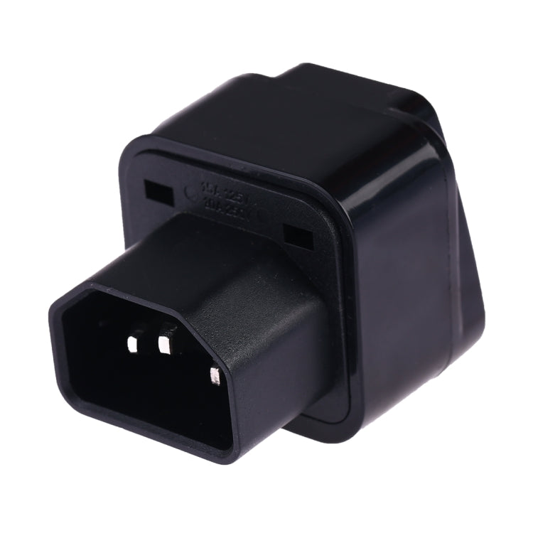 Portable Universal Socket to C14 Male Plug UPS PDU APC Computer Server Power Adapter Travel Charger (Black) - Plug Adaptor by PMC TechLife | Online Shopping South Africa | PMC TechLife