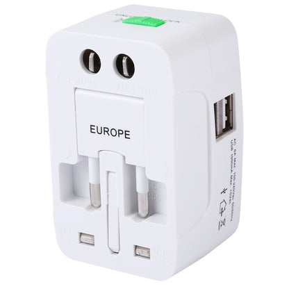 110-250V Multi-function Travel Universal Converter with Dual USB Interfaces, EU / UK / US / AU Plug(White) - USB Charger by PMC Jewellery | Online Shopping South Africa | PMC Jewellery | Buy Now Pay Later Mobicred