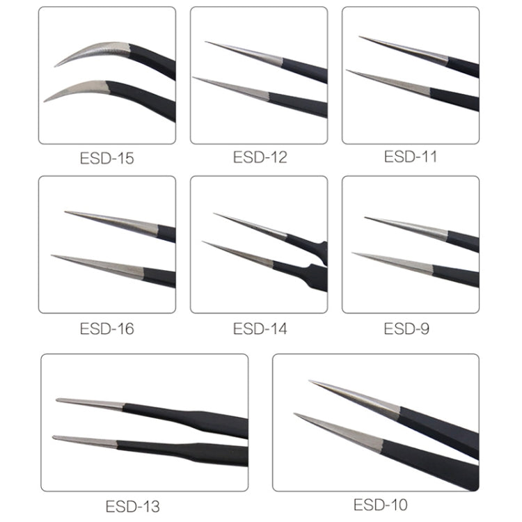 BEST BST-10 Precision Anti-static ESD Stainless Steel Tweezers - free shipping - PMC TechLife - Order now!